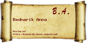 Bednarik Anna névjegykártya