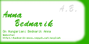 anna bednarik business card